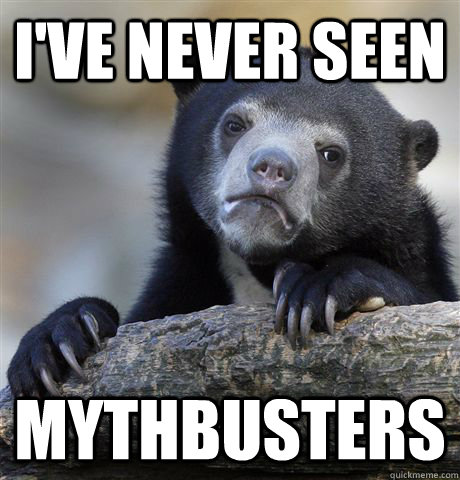 ive never seen mythbusters - Confession Bear