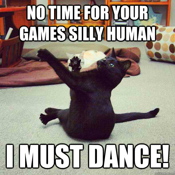 no time for your games silly human i must dance -
