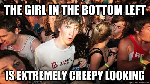 the girl in the bottom left is extremely creepy looking - Sudden Clarity Clarence