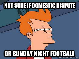 not sure if domestic dispute or sunday night football - Fry futurama