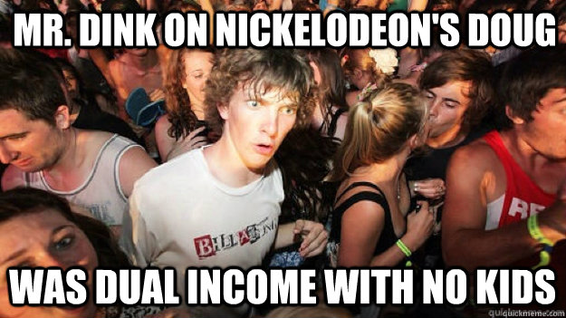 mr dink on nickelodeons doug was dual income with no kids - Sudden Clarity Clarence