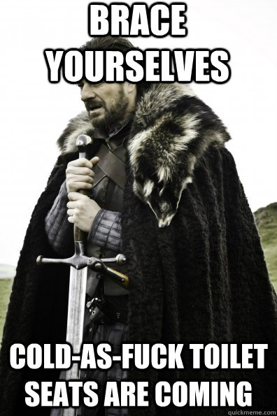brace yourselves coldasfuck toilet seats are coming - Game of thrones