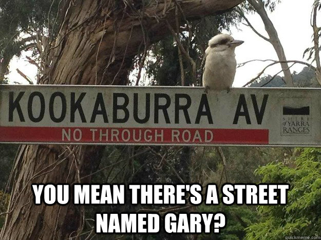 you mean theres a street named gary -