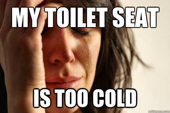 my toilet seat is too cold - First World Problems