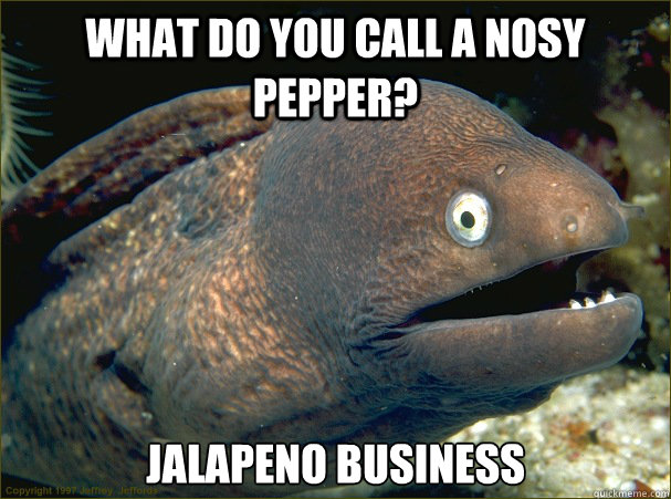 what do you call a nosy pepper jalapeno business - Bad Joke Eel