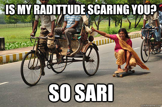 is my radittude scaring you so sari - skating indian woman