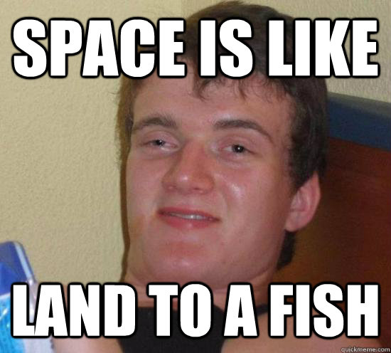 space is like land to a fish - 10 GUY