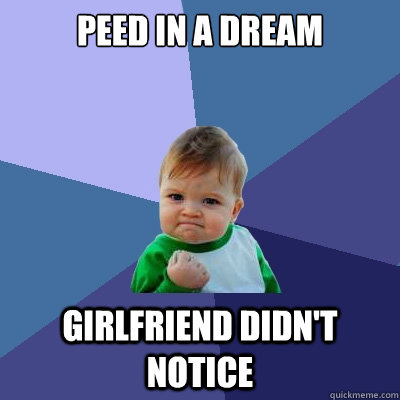 peed in a dream girlfriend didnt notice - Success Kid