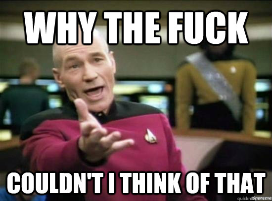 why the fuck couldnt i think of that - why the fuck picard