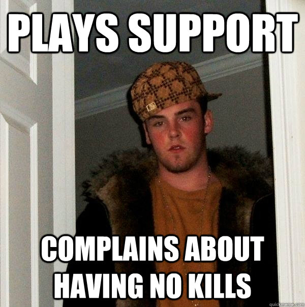 plays support complains about having no kills - Scumbag Steve