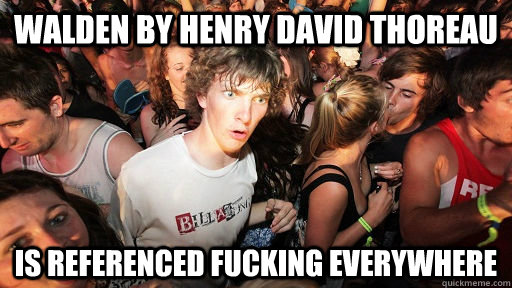 walden by henry david thoreau is referenced fucking everywhe - Sudden Clarity Clarence