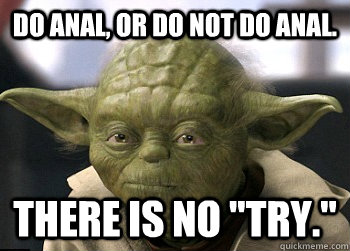 do anal or do not do anal there is no try - High Yoda
