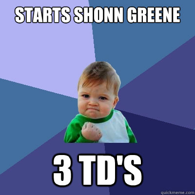 starts shonn greene 3 tds - Success Kid