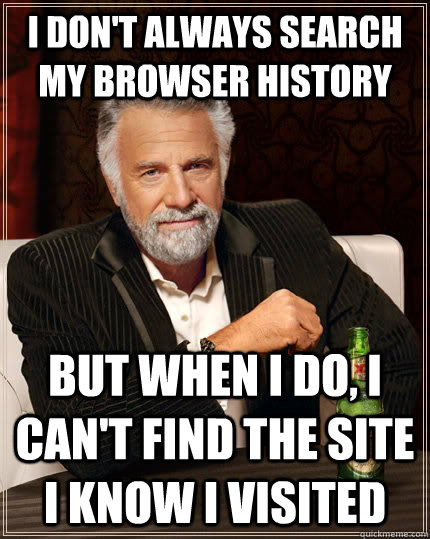 i dont always search my browser history but when i do i ca - The Most Interesting Man In The World