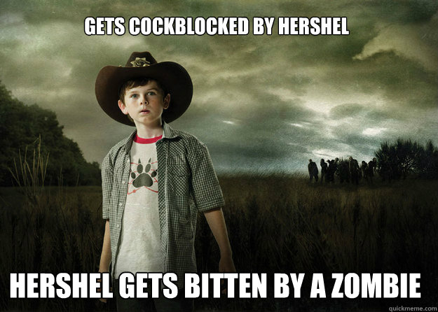 gets cockblocked by hershel hershel gets bitten by a zombie - Carl Grimes Walking Dead
