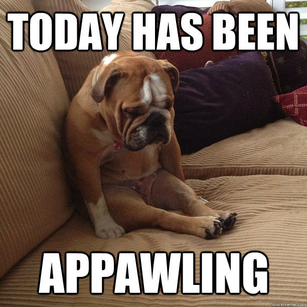today has been appawling - depressed dog