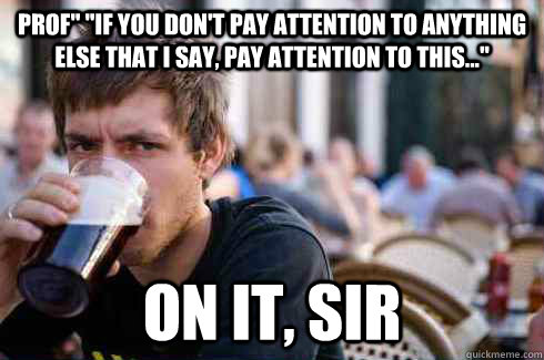 prof if you dont pay attention to anything else that i sa - Lazy College Senior