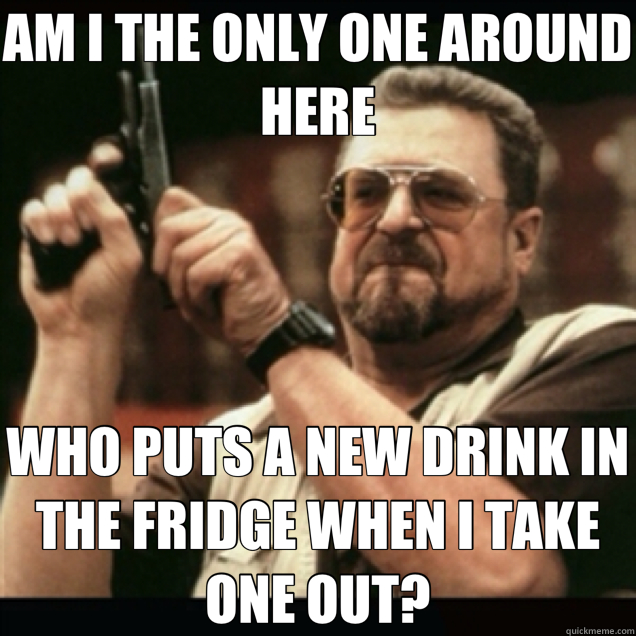 AM I THE ONLY ONE AROUND HERE WHO PUTS A NEW DRINK IN THE FR - Am I the only one