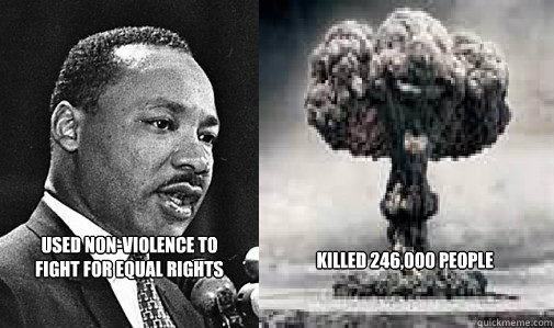 used nonviolence to fight for equal rights killed 246000 p - Religion VS science