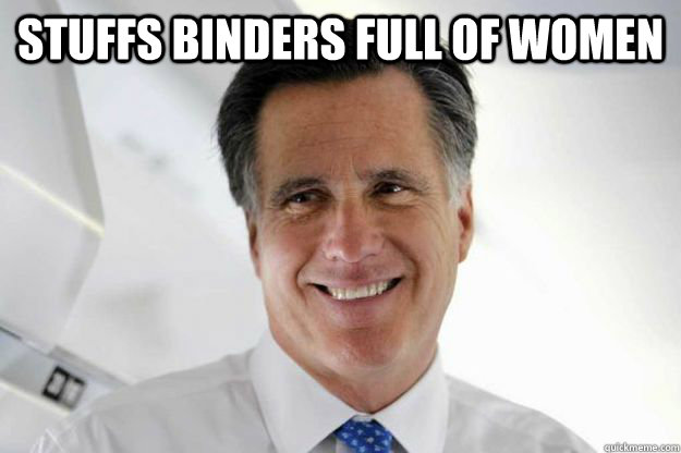 stuffs binders full of women - Good Guy Romney