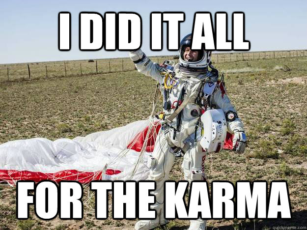 i did it all for the karma -