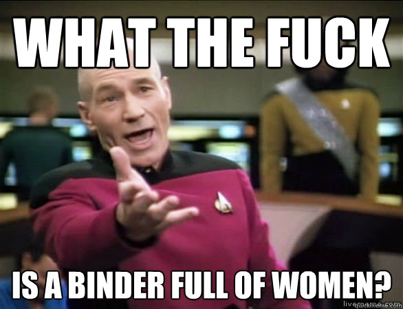 what the fuck is a binder full of women - Annoyed Picard HD