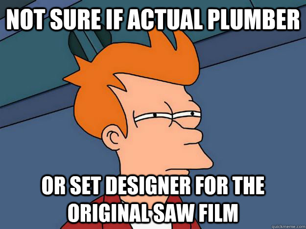 not sure if actual plumber or set designer for the original - Skeptical fry