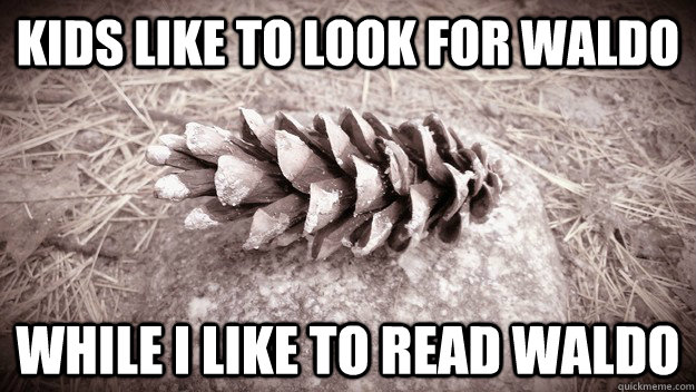 kids like to look for waldo while i like to read waldo -