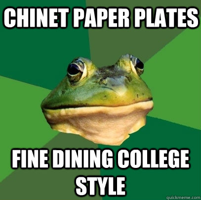 chinet paper plates fine dining college style - Foul Bachelor Frog