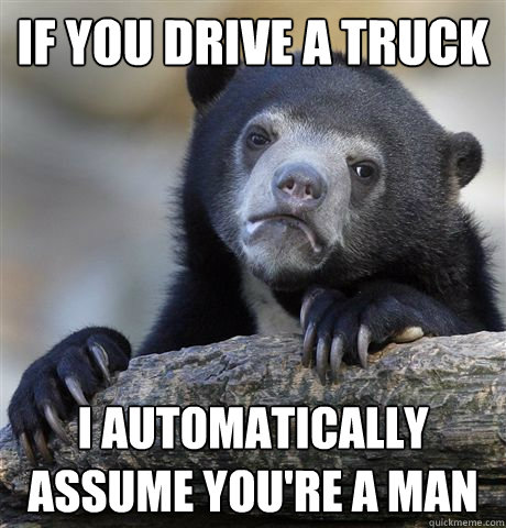 if you drive a truck i automatically assume youre a man - Confession Bear