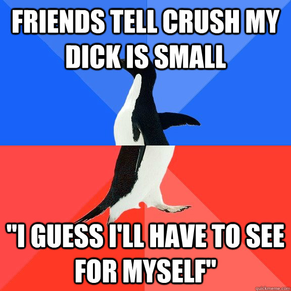friends tell crush my dick is small i guess ill have to se - Socially Awkward Awesome Penguin