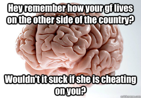 hey remember how your gf lives on the other side of the coun - Scumbag Brain