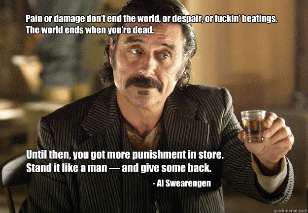 pain or damage dont end the world or despair or fuckin b - swedgen