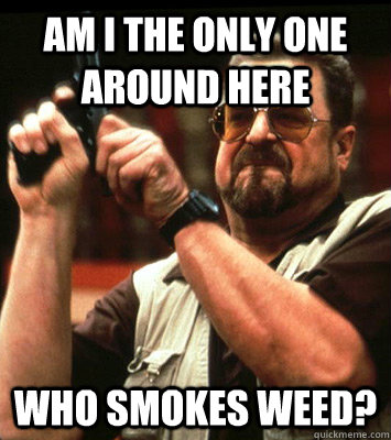 am i the only one around here who smokes weed - Angry walter