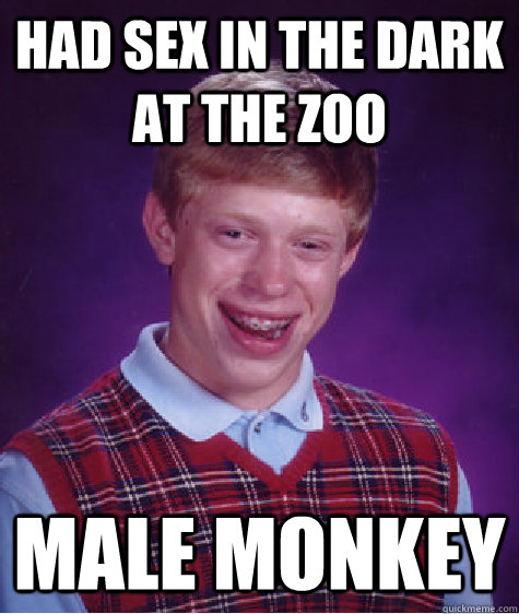 had sex in the dark at the zoo male monkey - Bad Luck Brian