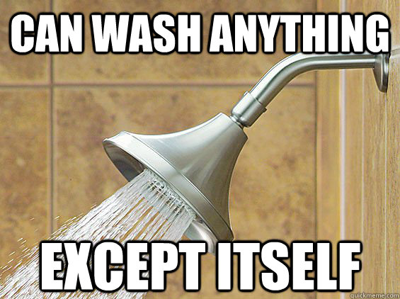 can wash anything except itself -