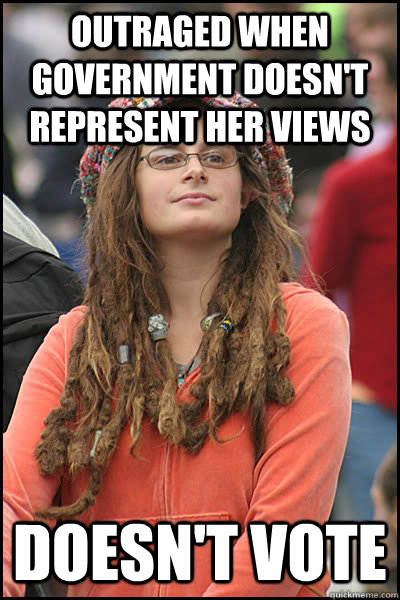outraged when government doesnt represent her views doesnt - College Liberal