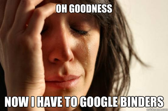oh goodness now i have to google binders - First World Problems
