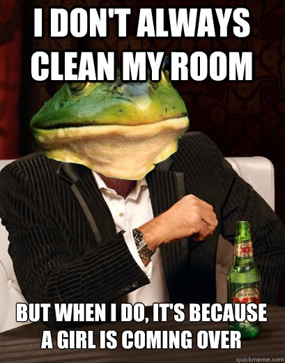 i dont always clean my room but when i do its because a g - The Most Interesting Bachelor Frog