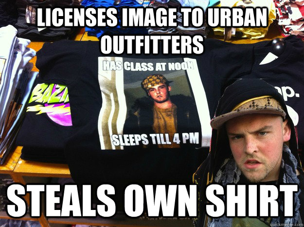 licenses image to urban outfitters steals own shirt - Scumbag Outfitters