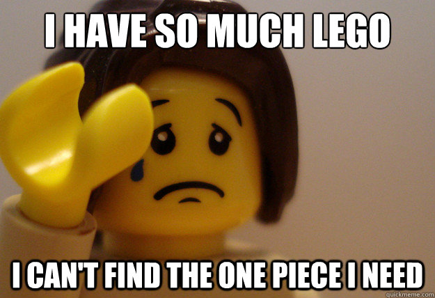 i have so much lego i cant find the one piece i need -