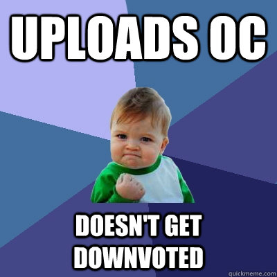 uploads oc doesnt get downvoted - Success Kid
