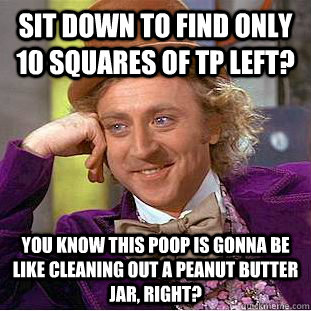 sit down to find only 10 squares of tp left you know this p - Condescending Wonka