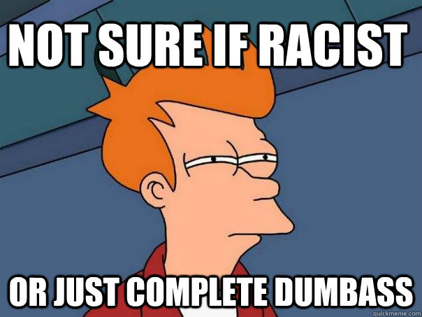 not sure if racist or just complete dumbass - Futurama Fry