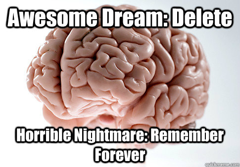awesome dream delete horrible nightmare remember forever - Scumbag Brain