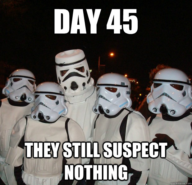 day 45 they still suspect nothing - 