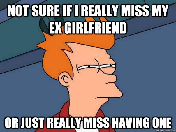 not sure if i really miss my ex girlfriend or just really mi - Futurama Fry