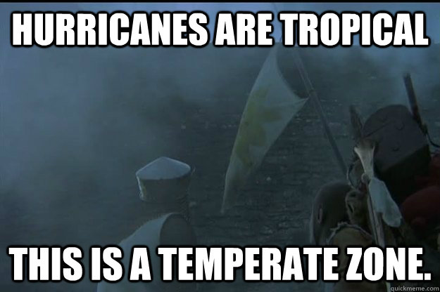 hurricanes are tropical this is a temperate zone - What the NE is thinking about Hurricane Sandy.