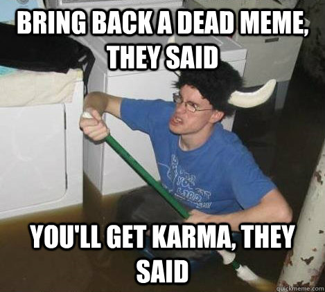 bring back a dead meme they said youll get karma they sai - They said