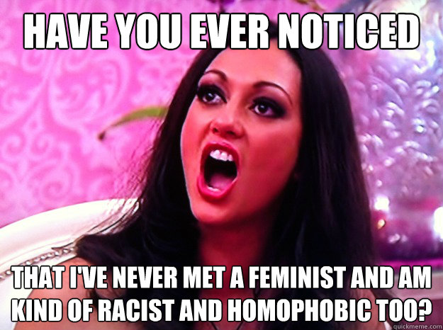 have you ever noticed that ive never met a feminist and am - Feminist Nazi